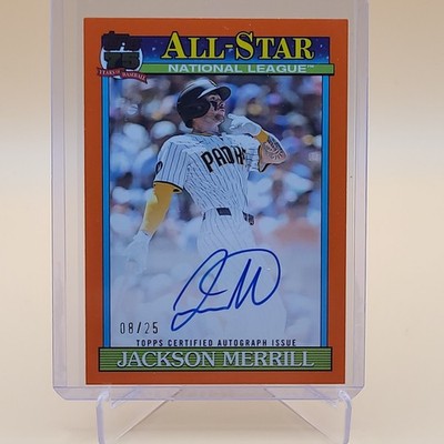 2026 Topps Series 2 Jackson Merrill 91AS-JME 1991 All-Star Auto Orange /25 Padre