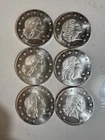 6 Vintage 1981 World Wide Mint 1 oz .999 Fine Silver Liberty Rounds Lot