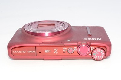 Nikon COOLPIX S9500 Digital Camera Red 18.1MP 22x zoom Japan
