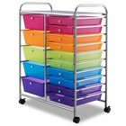 15-Drawer Rolling Storage Cart Tools Paper Office School Organizer Multifunction
