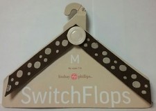 Lindsay Phillips Stella Switch Flops White Spots on Brown Satin Straps Medium