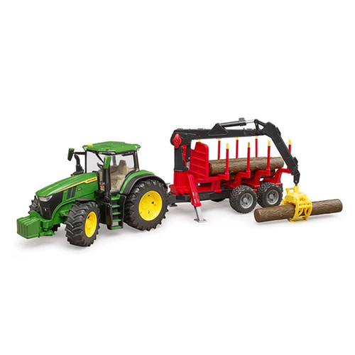 Bruder John Deere 7R 350 Tractor w/ Forestry Trailer 09829