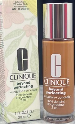 Clinique Beyond Perfecting Foundation+Concealer 26 AMBER (D-G) 1 oz WN 118