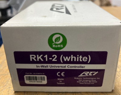 RTI RK1-2 (WHITE) PART # 10-210074-15 Programmable in-Wall Keypad Remote Control