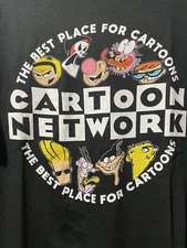 Cartoon Network Best Place to Watch Cartoons Black Made In USA T-Shirt LARGE