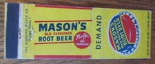 MASON'S ROOT BEER MATCHBOOK COVER (CHICAGO, ILLINOIS) (SOFT DRINK SODA POP) -F21
