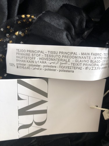 Zara Kids Black With Gold & Silver Stars Tulle Witch Cape. One Size - Picture 11 of 12