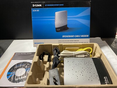 D-Link DCM-202 DOCSIS 2.0 USB/Ethernet Cable Modem Router - Complete