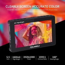 Feelworld F5 PROX 5.5 Inch Camera Field Monitor 1600nit Touch 4K HDMI 3D LUT
