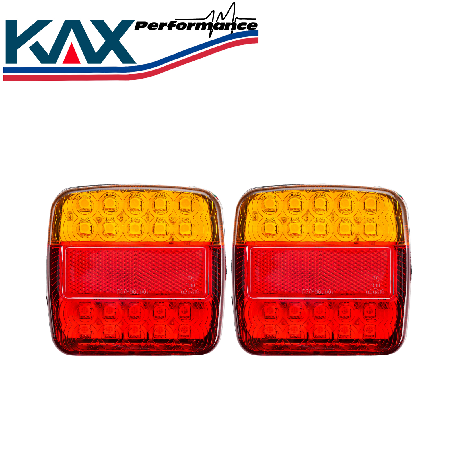 2x Amber+Red Trailer Tail Light For Brake Boat Truck Turn Signal Led Light USA