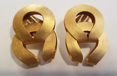 Vintage Camrose & Kross JBK Jacqueline Kennedy Gold Tone Clip-on Earrings 