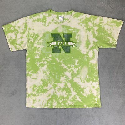 Nana Grandmother Women's T Shirt Large Green Embroidered Bleached