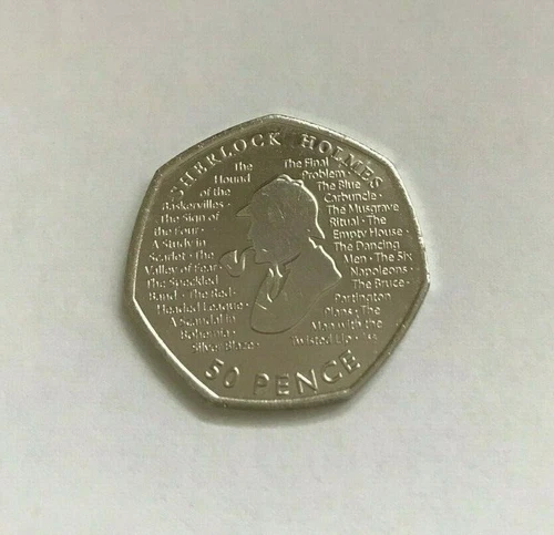 New 2019 Sherlock Holmes 50p Fifty Pence Coin Rare Collectible