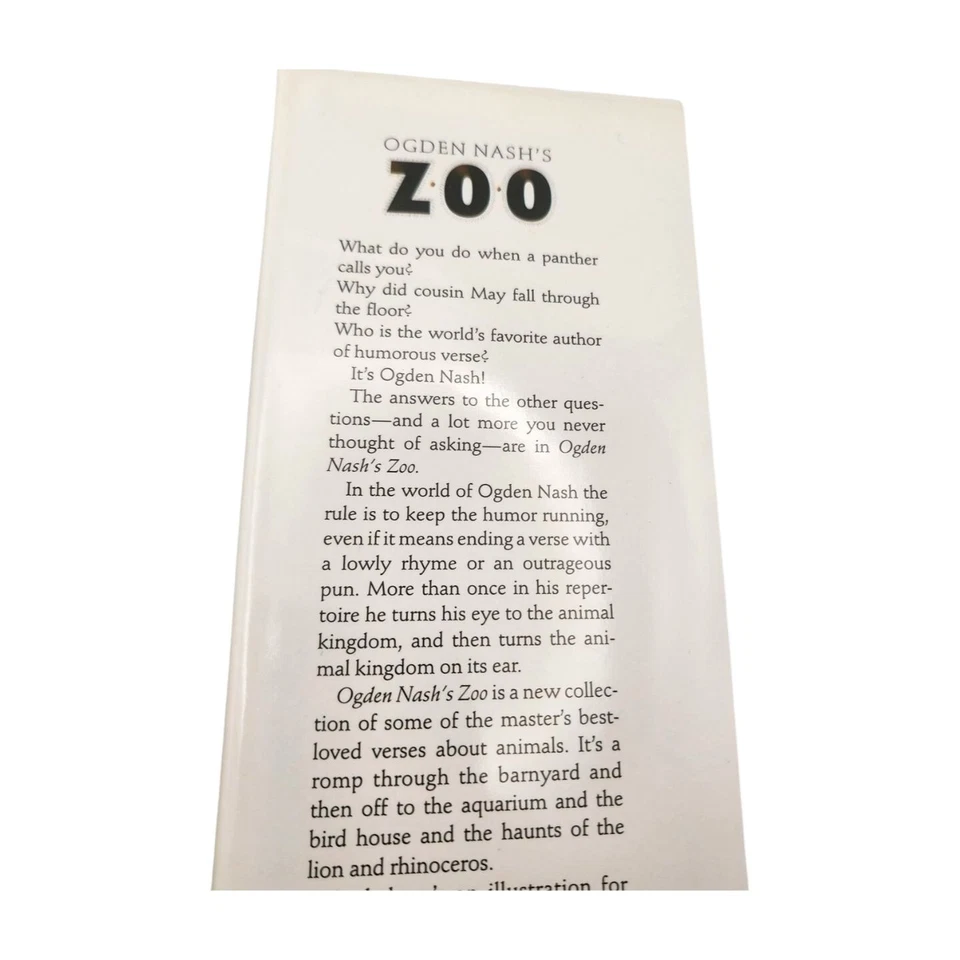 Ogden Nash's Zoo книга в твердом переплете 2-е издание с иллюстрациями Этьена Делессерта - Изображение 4 из 4