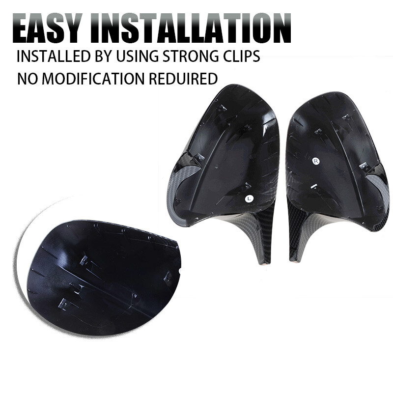 Pair Carbon Fiber Style Mirror Covers For BMW E90/E91 LCI (2009-2011) - M3 Style