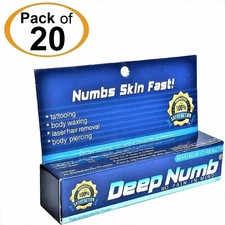 20 X 10g DEEP NUMB Skin Cream Painless piercing laser waxing body art