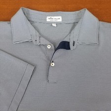 Peter Millar Mens Size 2XL Jubilee Stripe Stretch Polo Golf Shirt Logo on Sleeve
