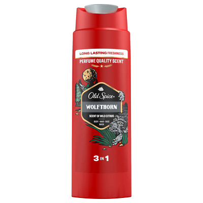 Old Spice Wolfthorn 3-in-1 Duschgel & Shampoo für Männer, 250ml, Duft in Parfüm