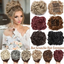 US Large Thick Messy Bun Hair Piece Scrunchie Clip in Hair Extensions As human