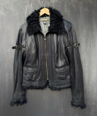 Roberto Cavalli Vintage Leather Jacket Size 44 Made In Romania | eBay
