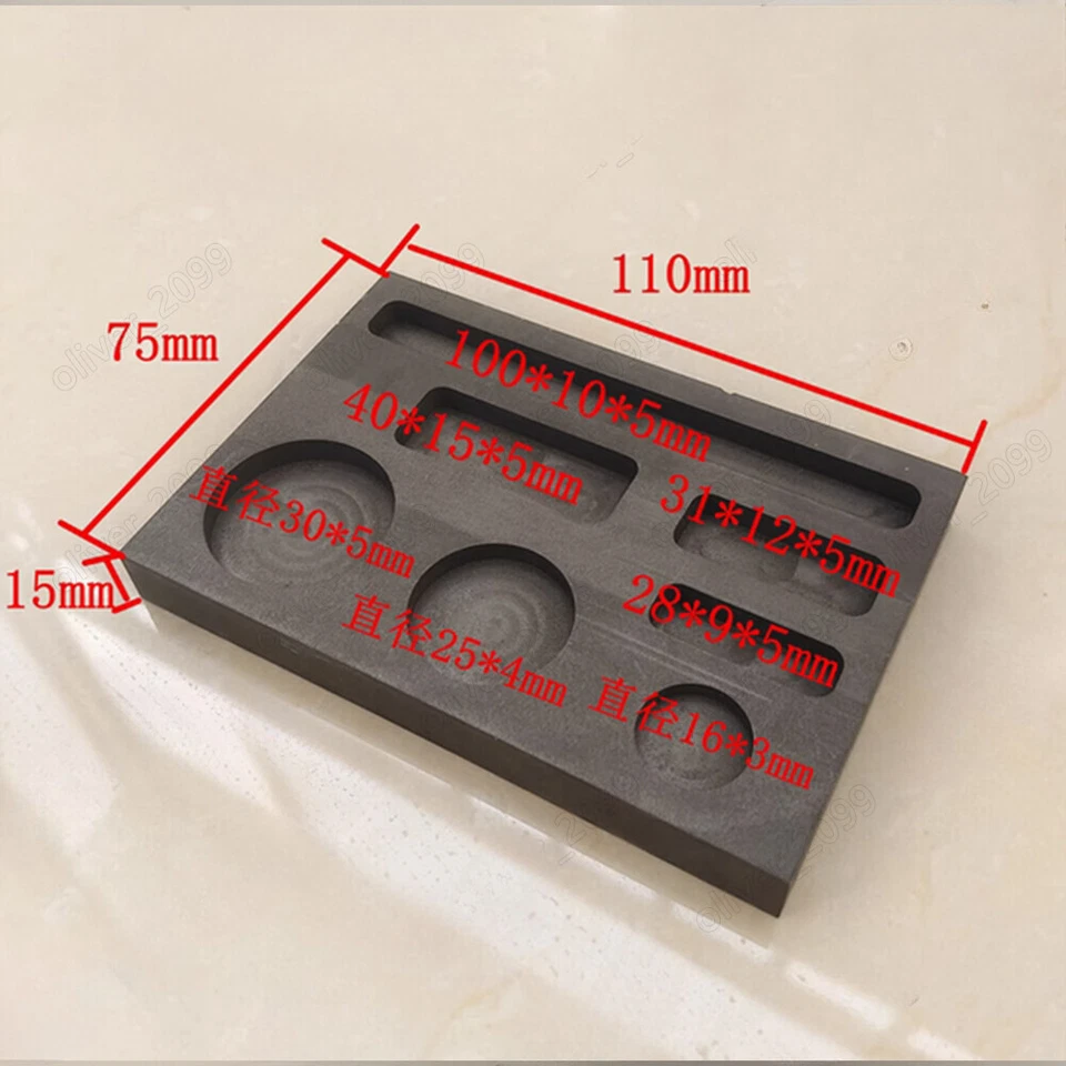 1pcs Irregular Graphite Mold Porous Crucible Metal Ingot Gold and silver Forming - Image 2 of 4