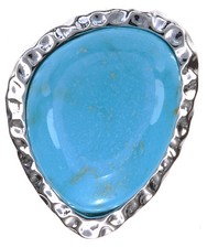 Sterling Silver Free form Blue Turquoise stone ring size 6