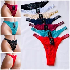 Lot 6 Pack Womens Sexy Panties Thong G string High Cut Sheer Ladies Underwear 61