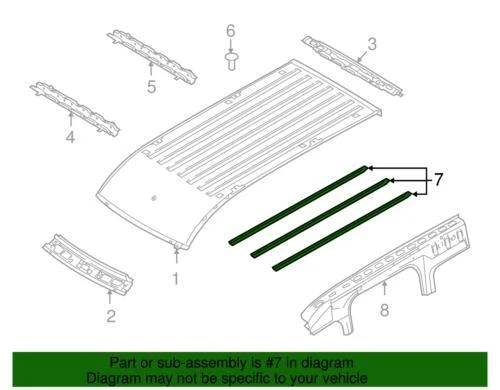 Refuerzo de riel lateral de techo genuino Ford Transit Connect 2010-2013 3T1Z1650222A Foto 2 de 2
