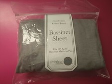 American Baby Company 100 Natural Cotton Jersey Knit Fitted Bassinet 15 x 33