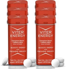 Viter Energy 40mg Caffeine Mints 120 Pieces Cinnamon Sugar Free Vegan B Vitamins