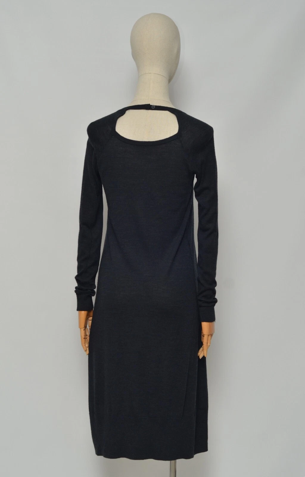 MAISON MARGIELA Abito lungo di lusso da donna grigio lana Maison Martin Margiela taglia S