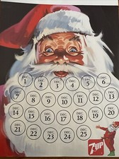 Vintage 7UP Santa Clause Christmas Count Down...