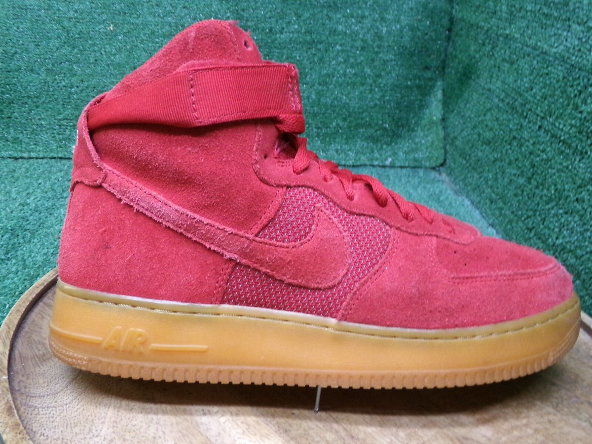 Nike Mens Air Force High '07 LV8 Sneakers Gym Red Suede Gum