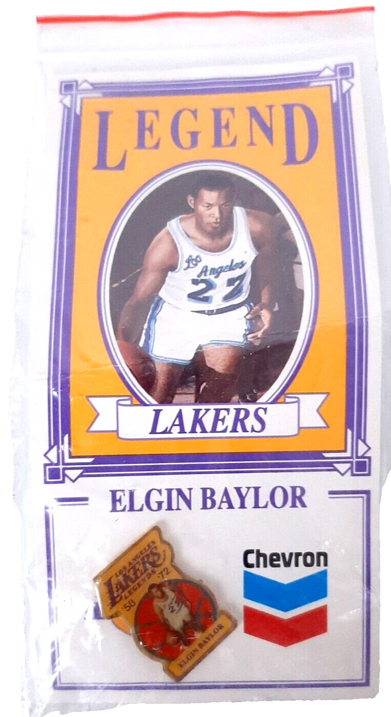 Prendedor promocional de gasolinera Chevron baloncesto NBA Elgin Baylor Legend Lakers