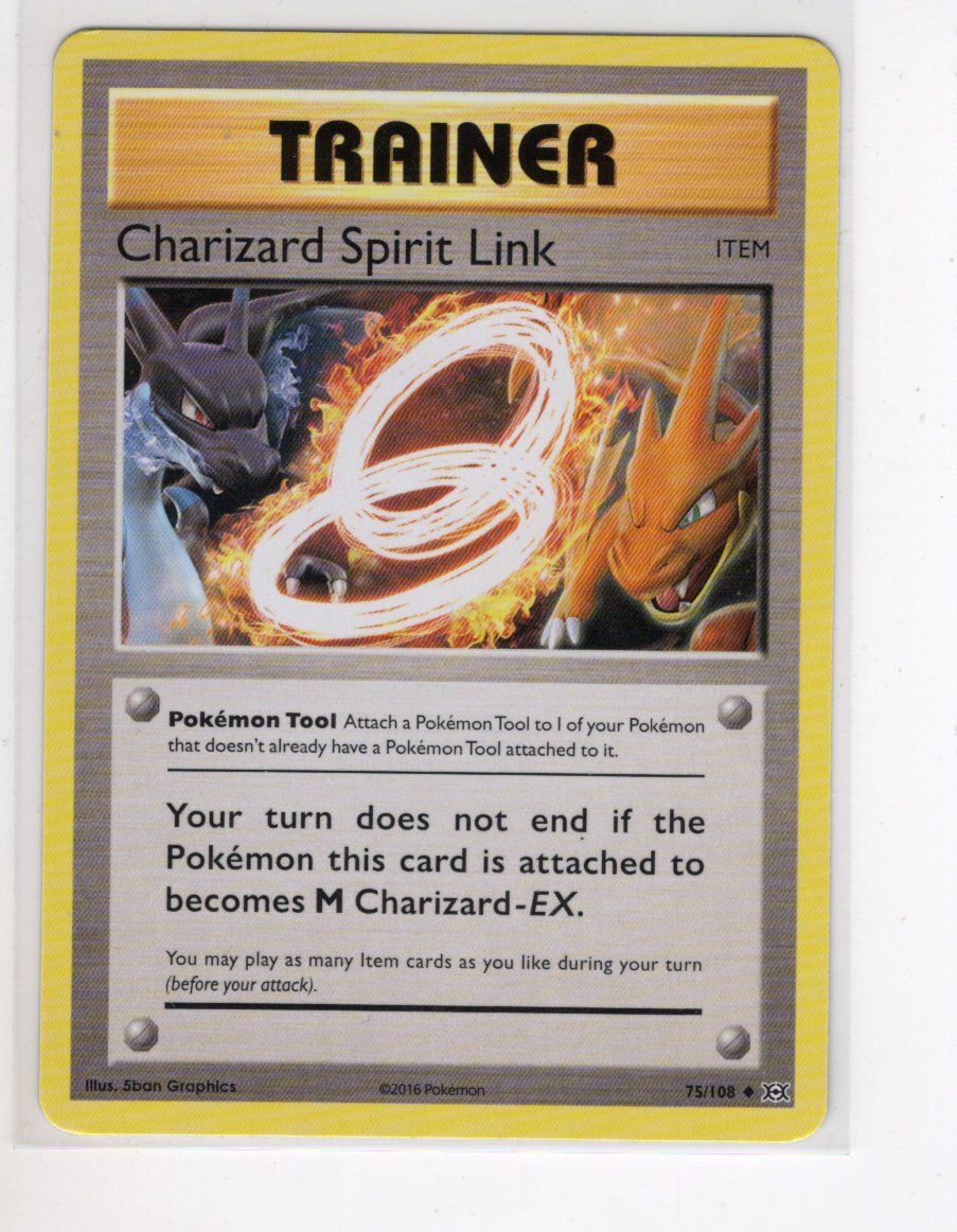 CHARIZARD SPIRIT LINK TRAINER XY EVOLUTIONS SET POKEMON CARD 75
