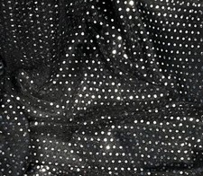 Black Silver Sequins Dot Fabric 44 Width 5 Yard