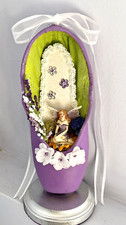 Decorated pointe shoe Lilac Fairy, Sleeping Beauty handmade; dancer ballet gifts