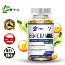 Benfotiamine 300mg 120 Capsules Fat Soluble Thiamine Vitamin B1 Vegan Supplement