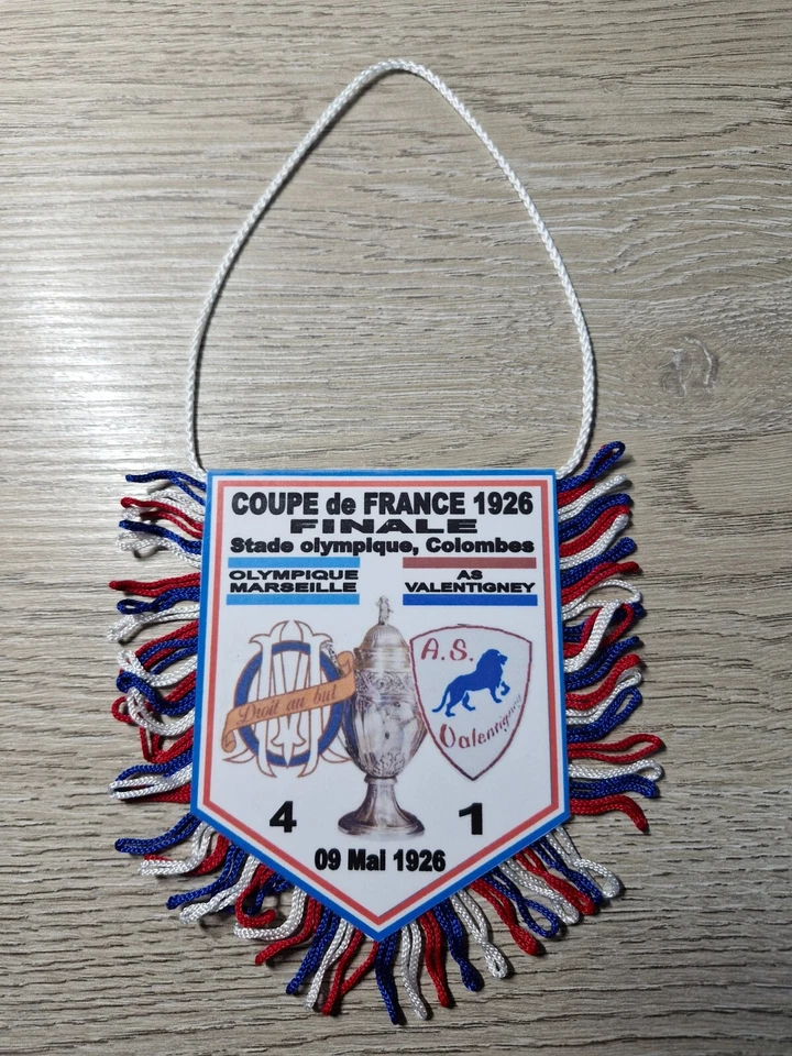 FANION FOOTBALL FINALE COUPE de FRANCE 1925/1926 OM MARSEILLE - AS VALENTIGNEY - Photo 1/1