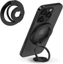 Magnetic Phone Ring Holder for MagSafe Gym Grip Stand Finger Black