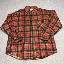 Vintage 60s Sears Perma Prest Flannel Plaid Work Shirt Men's Size Extra Large