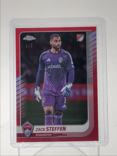 ZACK STEFFEN 2025 TOPPS CHROME MLS RED REFRACTOR RAPIDS /5 Q3882