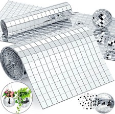 10x10mm Self Adhesive Tiles, 1800pcs Mirror Mosaic Tiles, Square Disco Mirror Ti