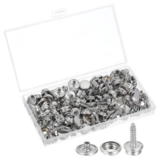 50Pcs Canvas Snap Kit, Fastener Tool Snap Grade Boat Canvas Snaps, Silver