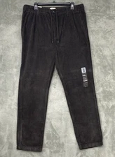 Mutual Weave The Pull-On Corduroy Pant Relaxed Taper Pirate Black Size L - NWT