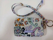 New Vera Bradley RFID Wallet W Lanyard  Key Holder "Maddalena Paisley Soft"
