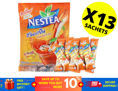 Nestea Instant Thai Milk Tea Mix Powder Authentic Thai Tea Taste 1 Bag (13 Sac)