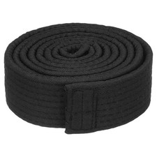 1.5"x5.9Ft 40mm Wide 1.8m Long Polyester Taekwondo Colored Ranking Belt Black