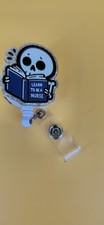Retractable Badge Holder, Nursing With Skeleton