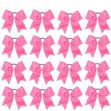 16PCS 8" Large Cheer Hair Bows Ponytail Holder Elastic Band for Cheerleading ...